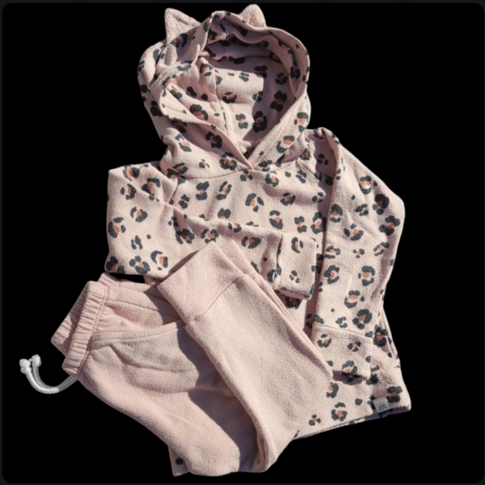 Lulu & Roo Wildcat Print Kitty Hood Matching Hoodie & Joggers, 2-3yrs